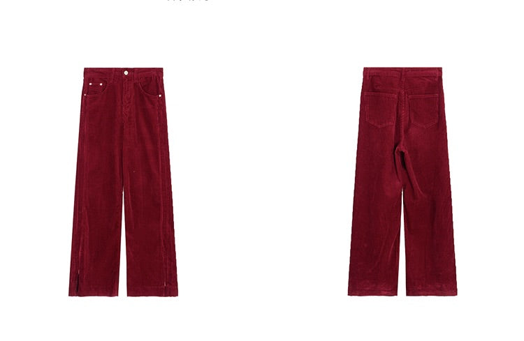コーデュロイワイドストレートパンツ