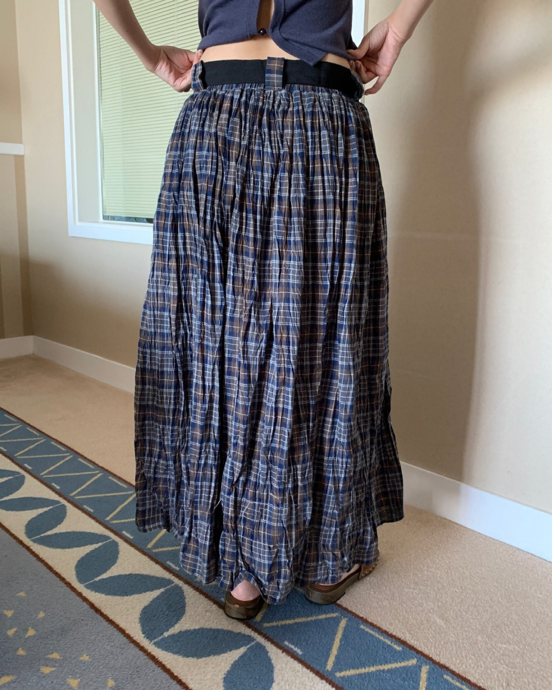 シックチェックロングスカート