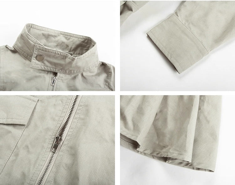 スタンドカラープリーツドッキングワンピース