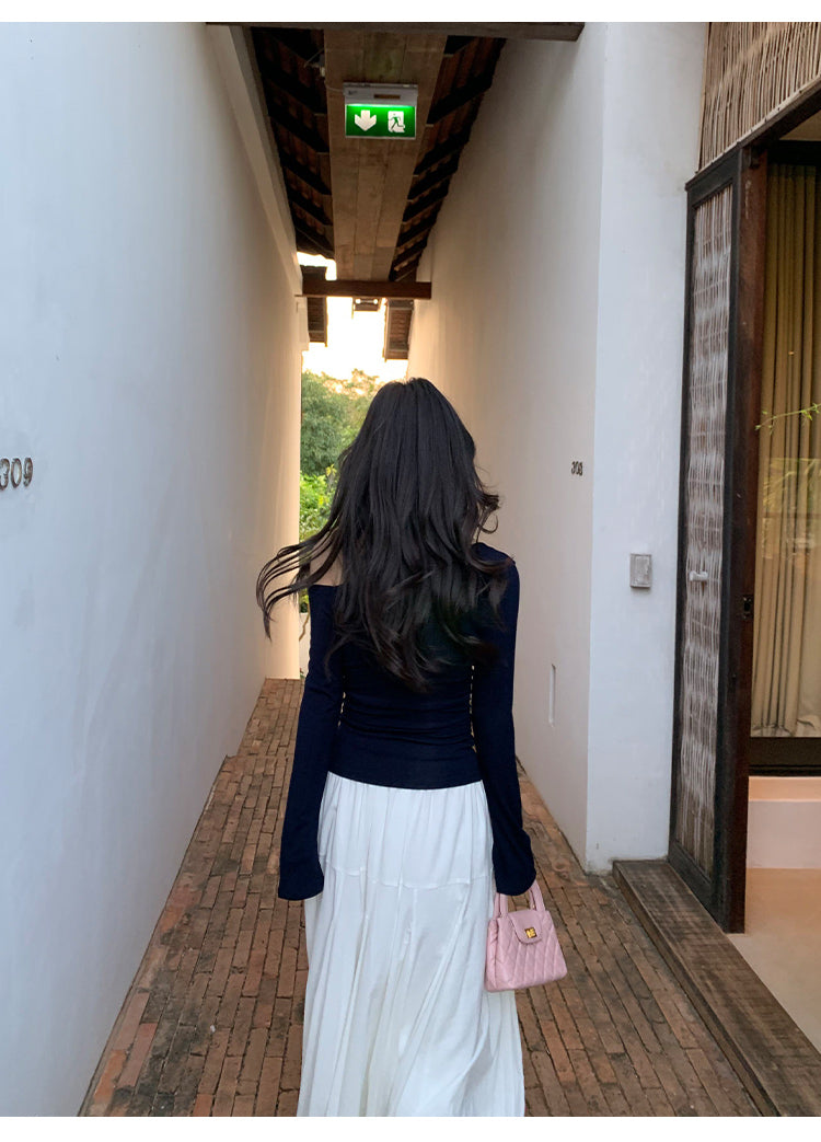 フレアスリーブオフショルトップス