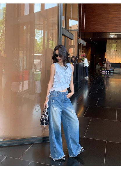 フリルアシメトップス