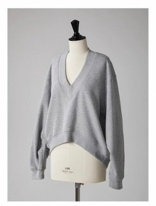 2タイプネック ギャザースリーブスウェット