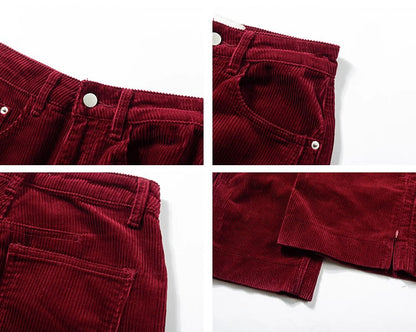 コーデュロイワイドストレートパンツ