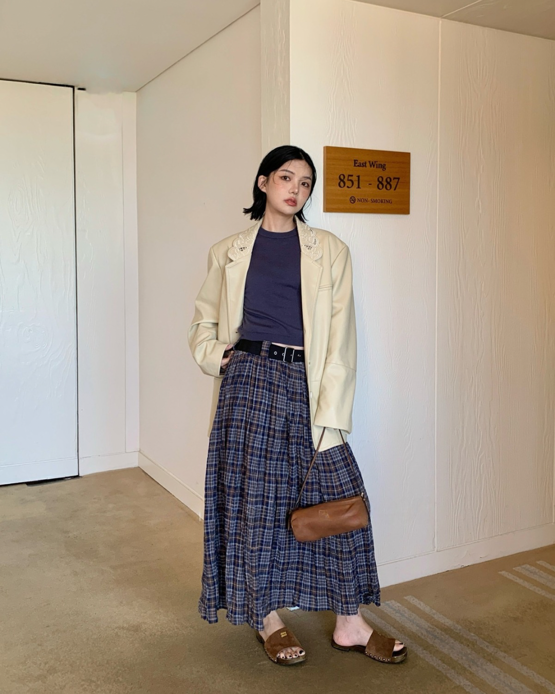 シックチェックロングスカート