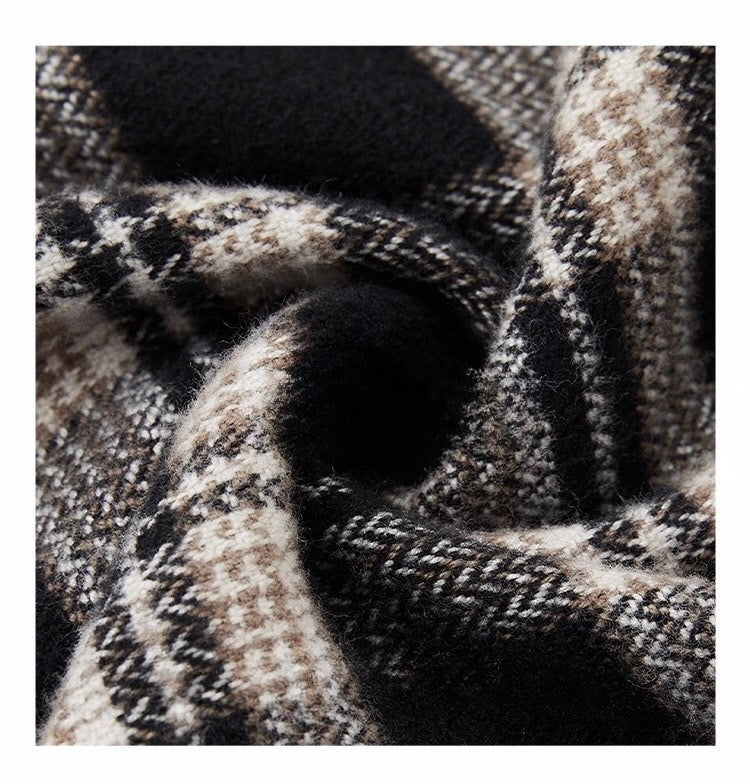 コットンチェックワイドパンツ