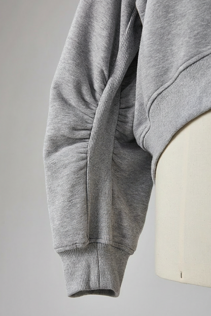 2タイプネック ギャザースリーブスウェット