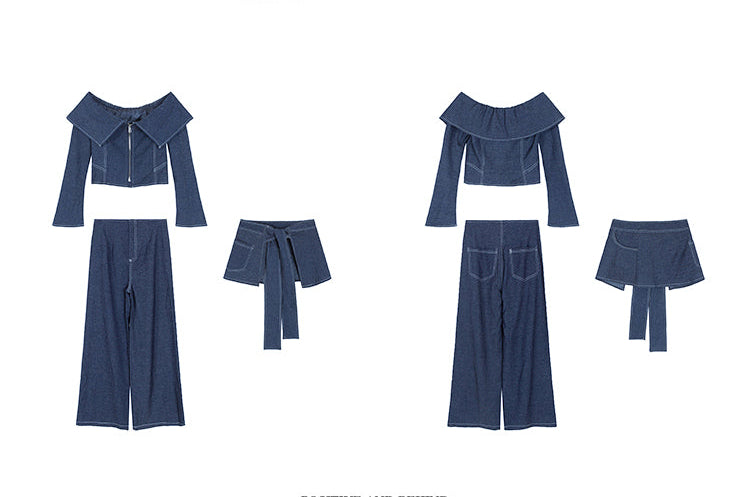 ラップデニムセットアップパンツ