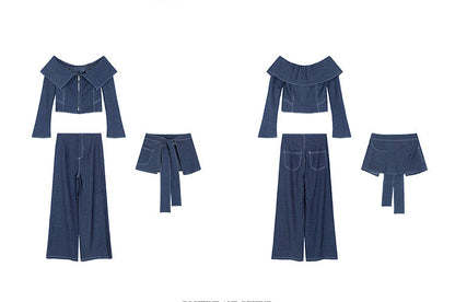 ラップデニムセットアップパンツ