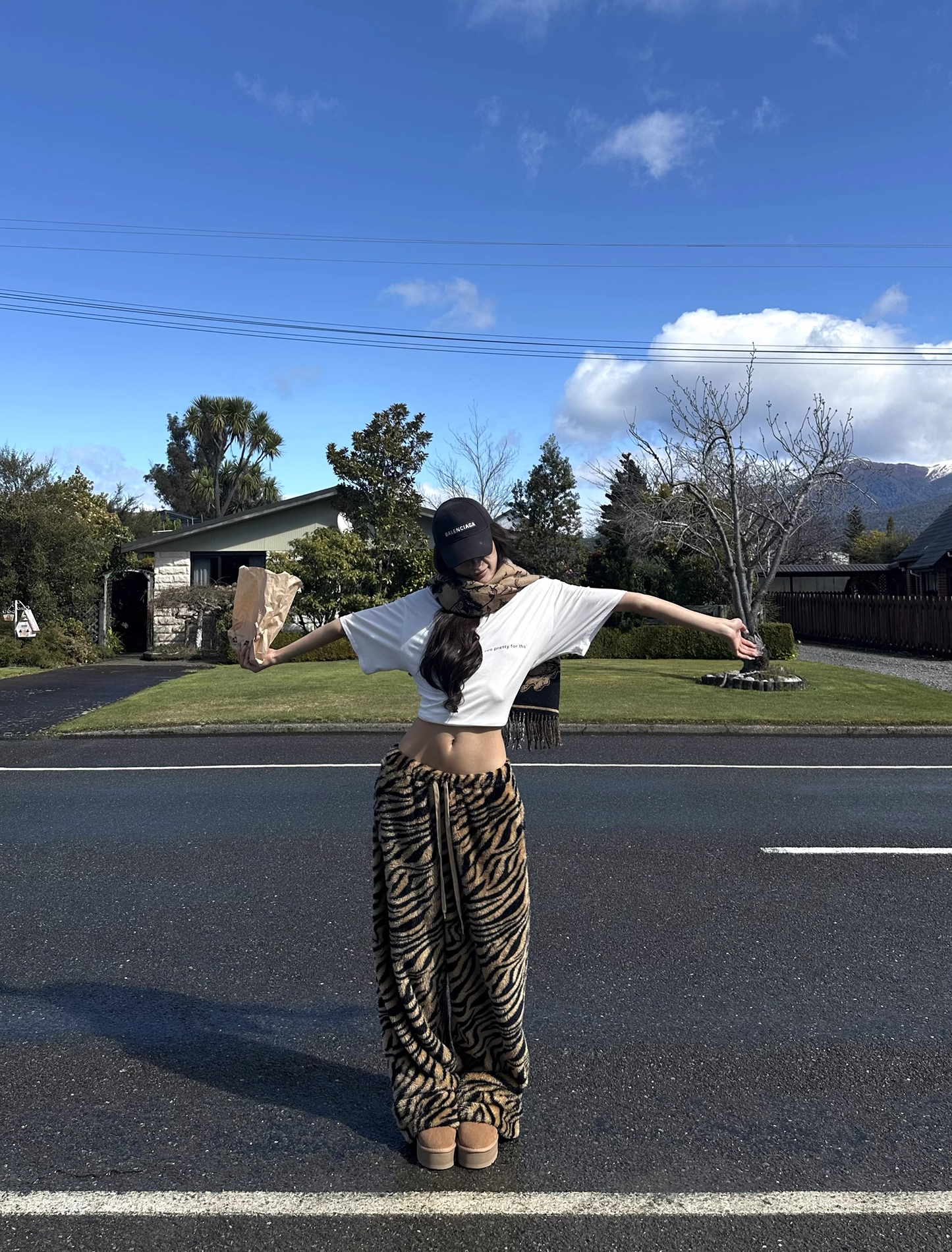 アニマル ボアワイドパンツ