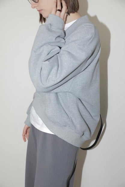 2タイプネック ギャザースリーブスウェット