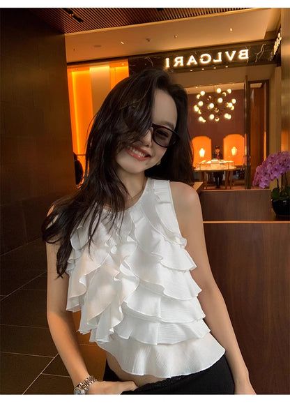 フリルアシメトップス