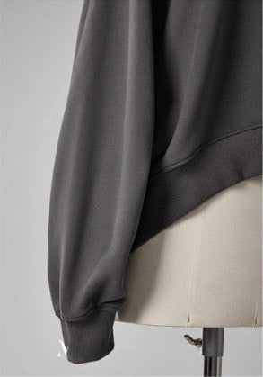 2タイプネック ギャザースリーブスウェット