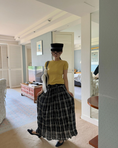 シックチェックロングスカート