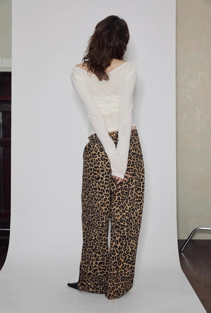 レオパード ワイドパンツ