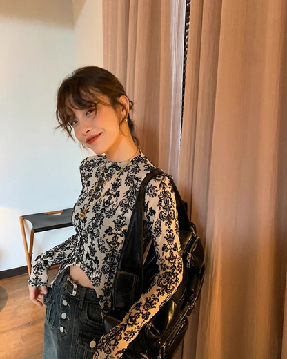 クラシカルフロッキーボディスーツ