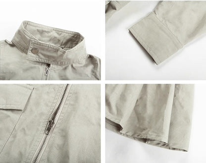 スタンドカラープリーツドッキングワンピース