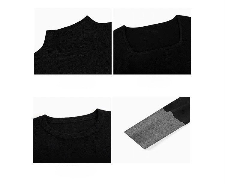 選べるネック 配色スリーブ ニットトップス