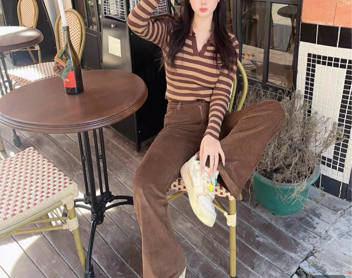 コーデュロイフレアパンツ