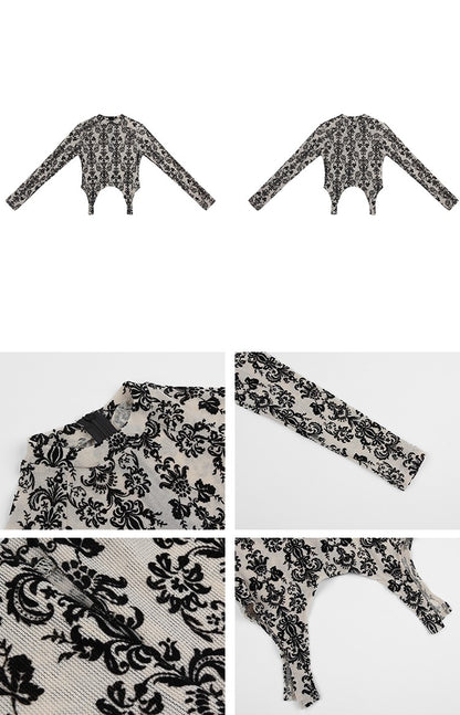 クラシカルフロッキーボディスーツ