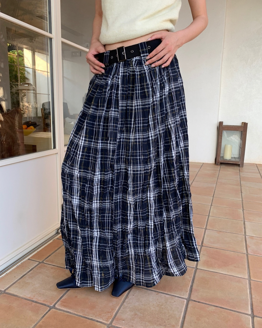 シックチェックロングスカート