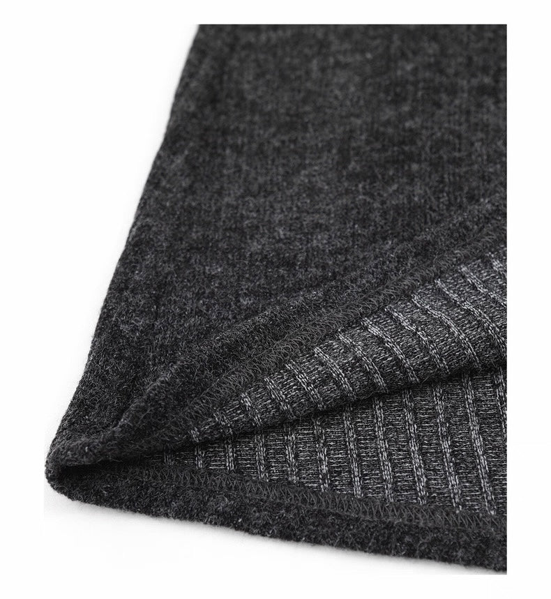 ヘンリーネック ニット ロングフレアワンピース