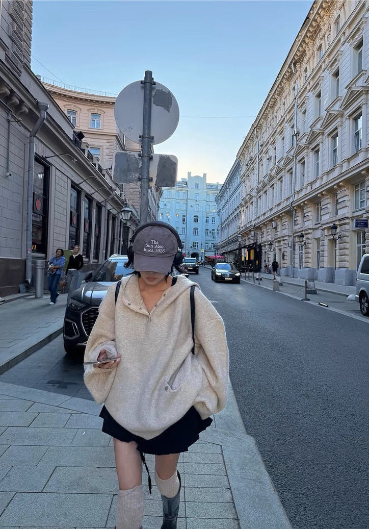 ウールカシミヤ混 ボリュームスリーブ ニットフーディー