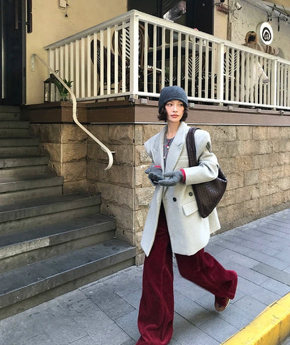 コーデュロイワイドストレートパンツ