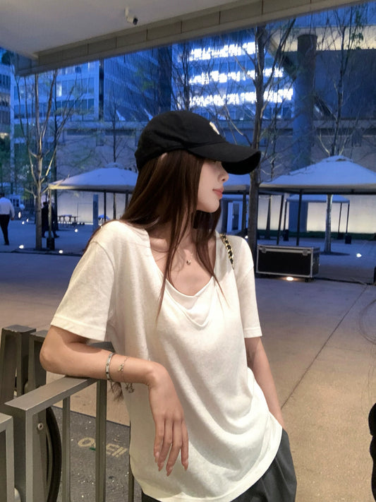 フェイクレイヤードデザインTシャツ