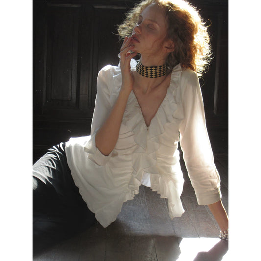 アシンメトリー フリルシャツ