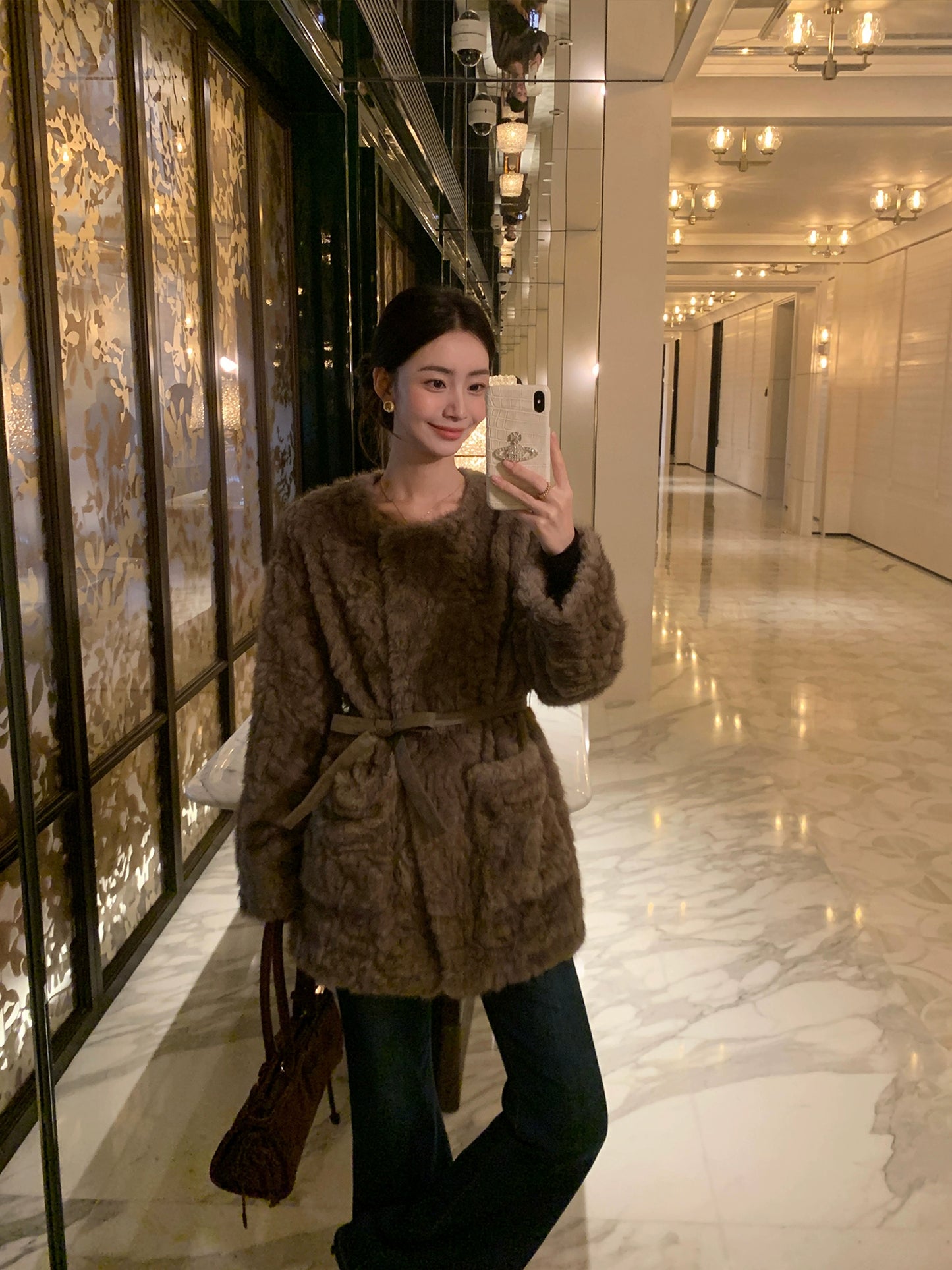 ベルテッドファー ミディコート