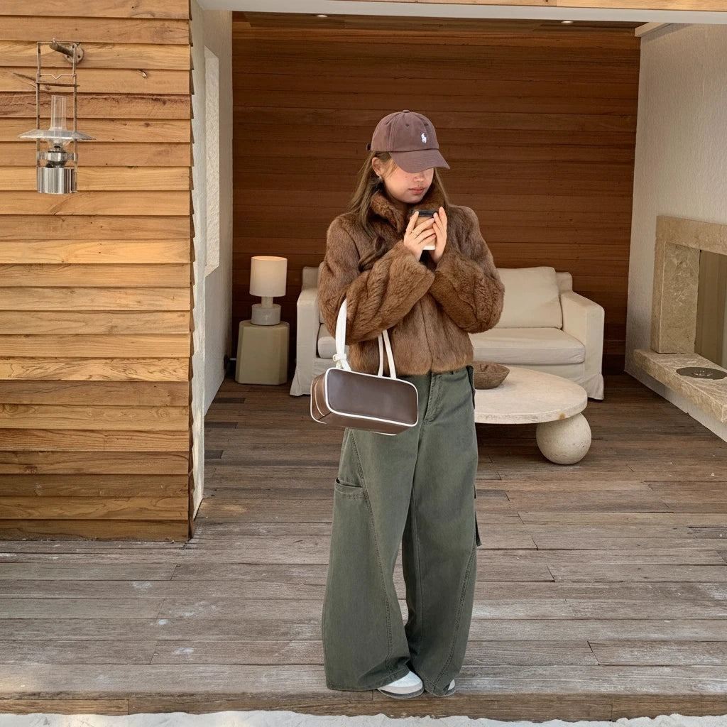 フルレザーリアルラビットファーコート