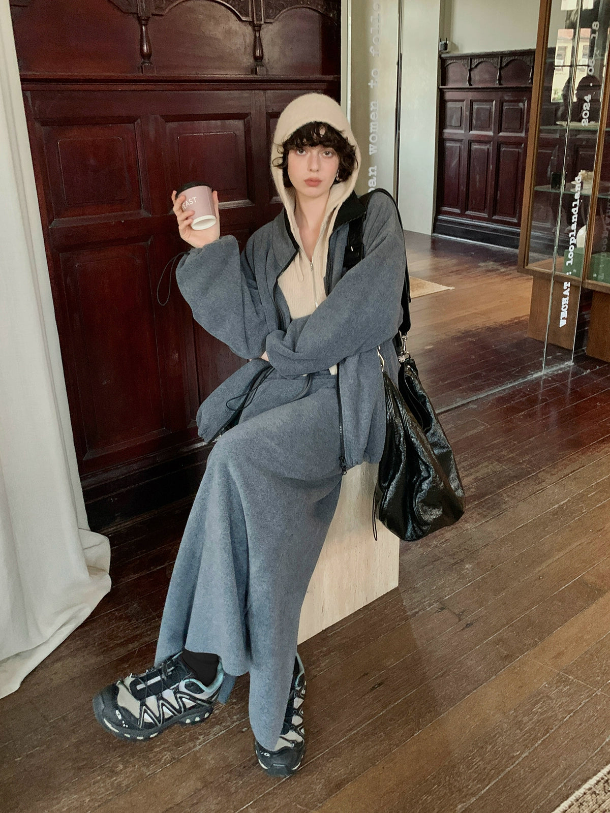 フリース Iラインスカート