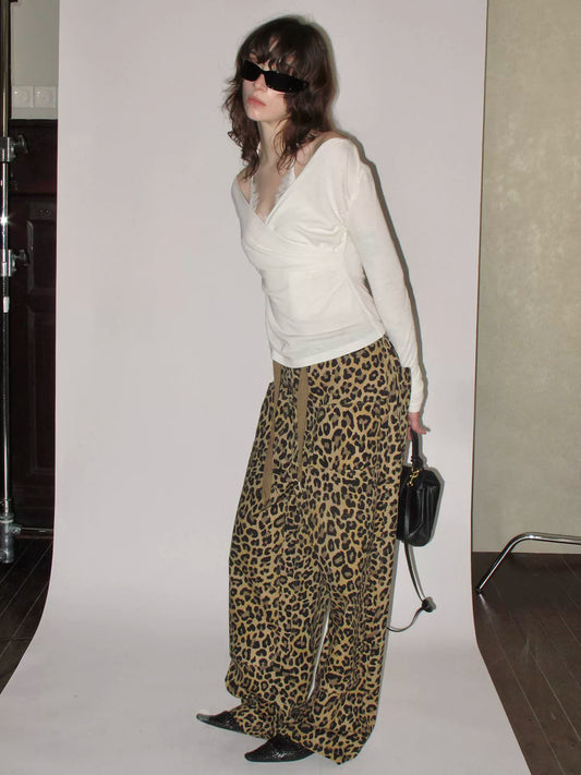 レオパード ワイドパンツ