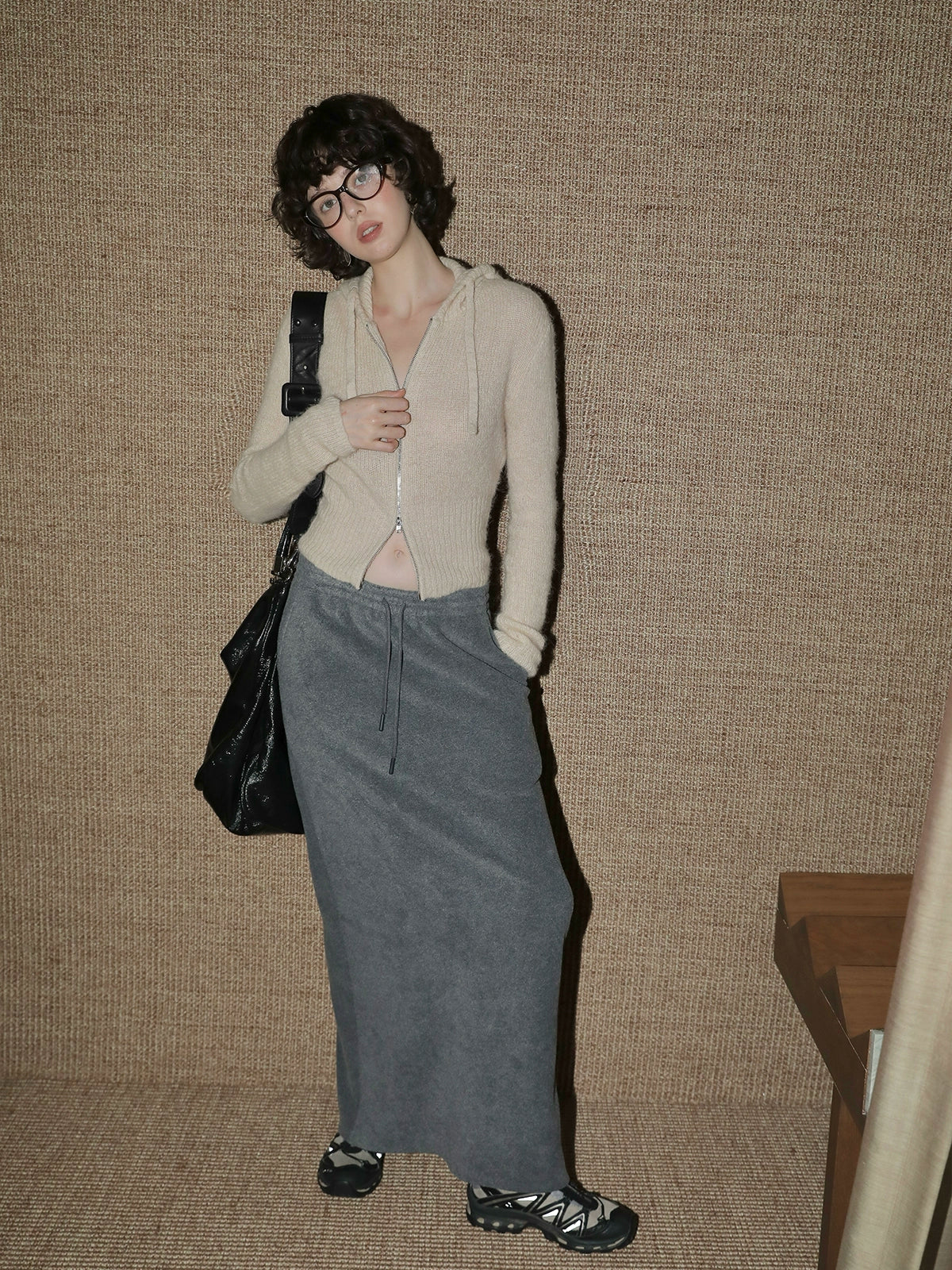 フリース Iラインスカート