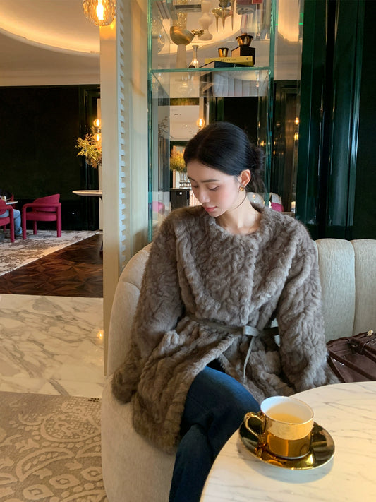 ベルテッドファー ミディコート