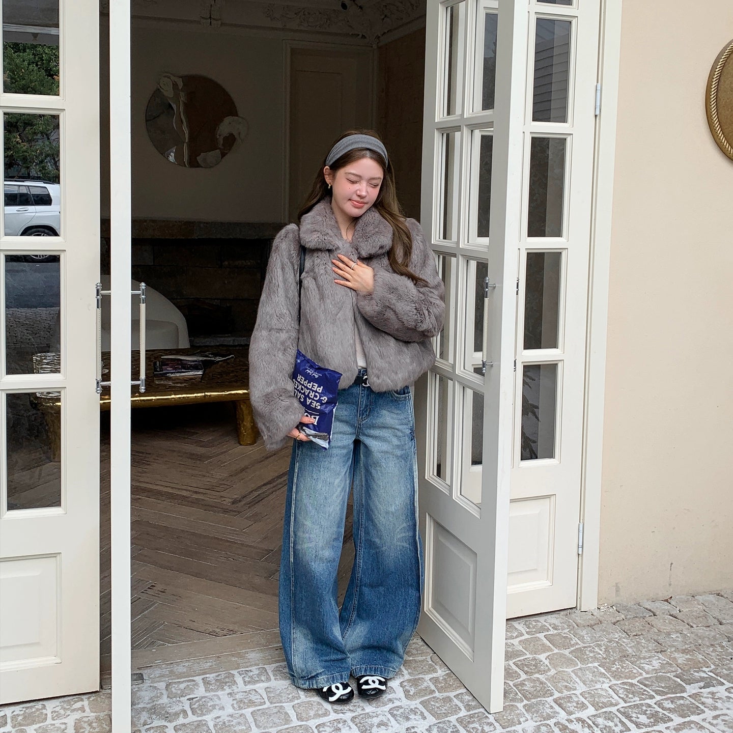 フルレザーリアルラビットファーコート