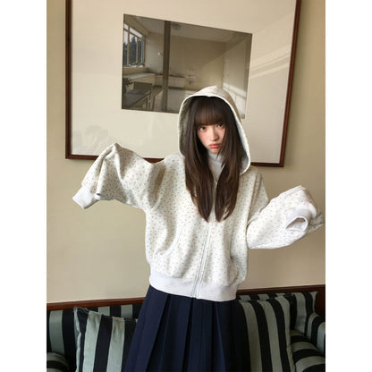 フラワースウェットパーカー