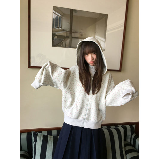 フラワースウェットパーカー