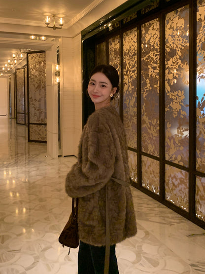 ベルテッドファー ミディコート