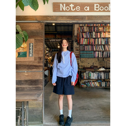 ライトギンガムハーフジップ