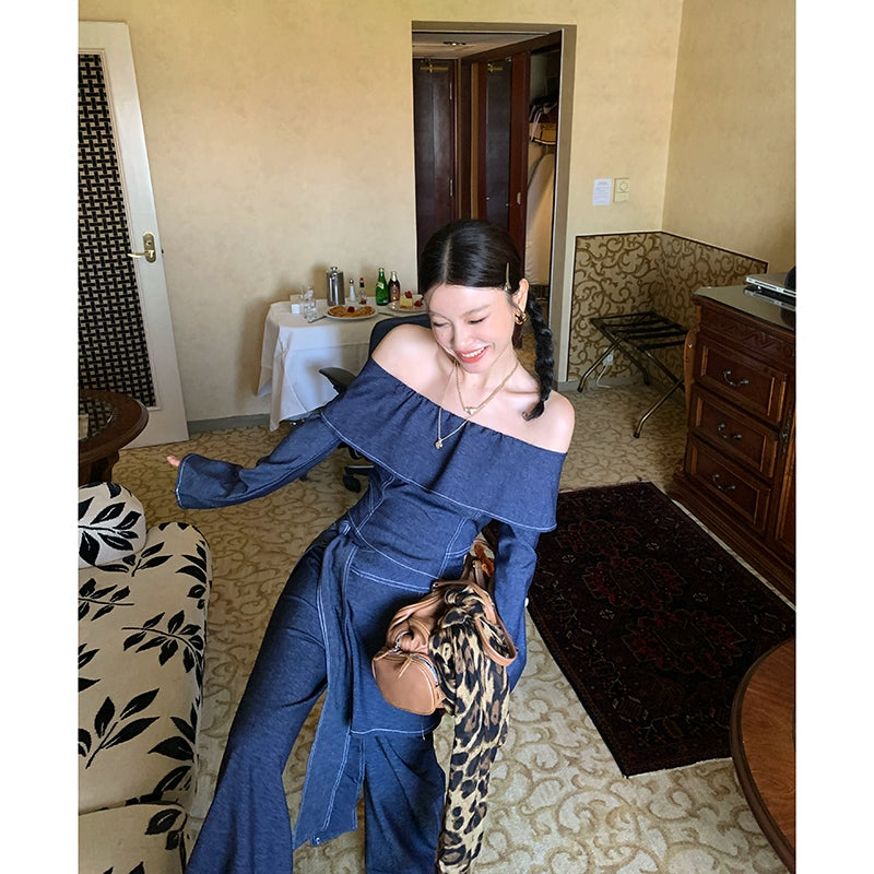 デニムオフショルトップス