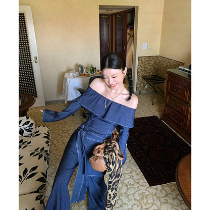 デニムオフショルトップス